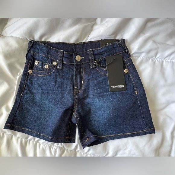 True Religion Girls Blue Denim Shorts - Picture 1 of 6